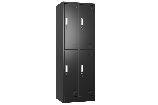 SZAFA BHP 4-KOMOROWA; 60CM; CZARNA - ZMONTOWANA (na palecie)